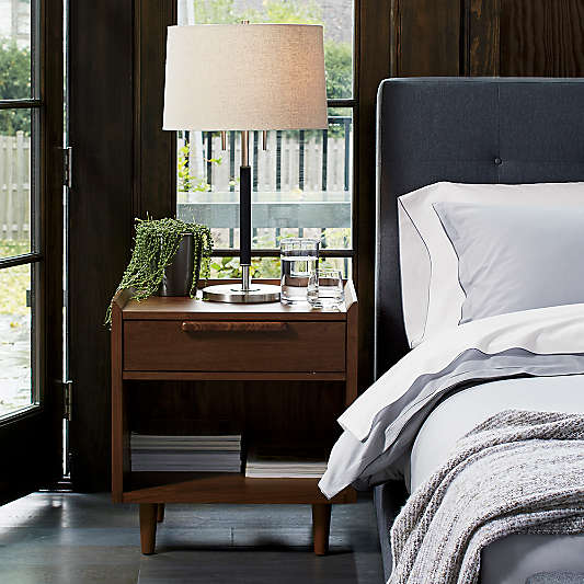 Tate 23" Walnut Wood Nightstand
