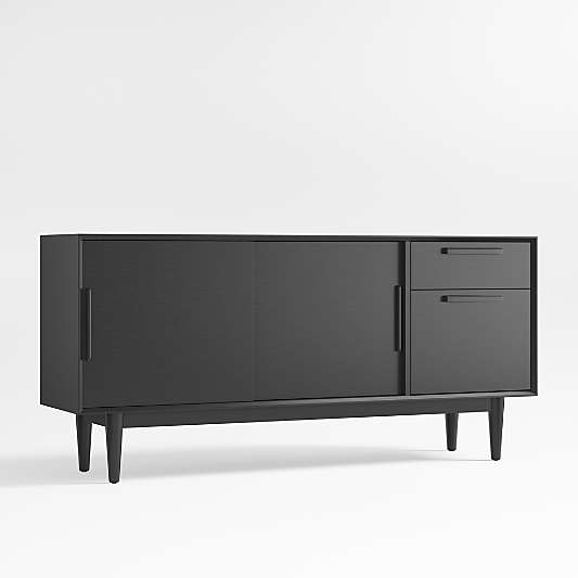 Tate 64.5" Black Wood Storage Media Console