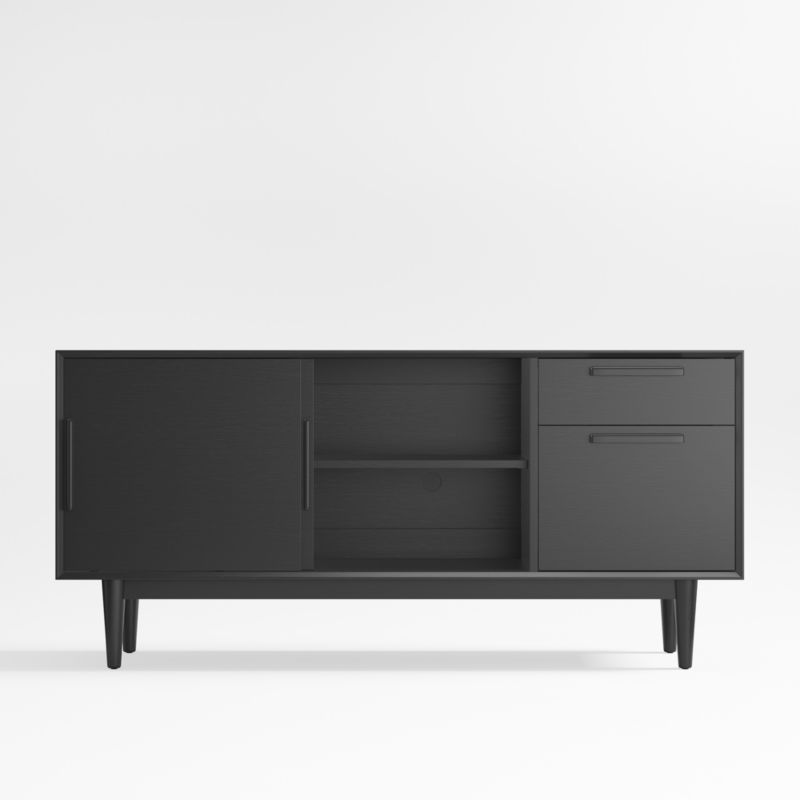 Tate 64.5" Black Wood Storage Media Console - image 4 of 10