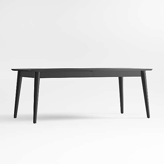 Tate 78"-114" Black Extendable Midcentury Dining Table