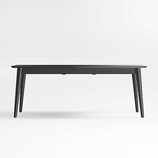 Tate 78"-114" Black Extendable Midcentury Dining Table