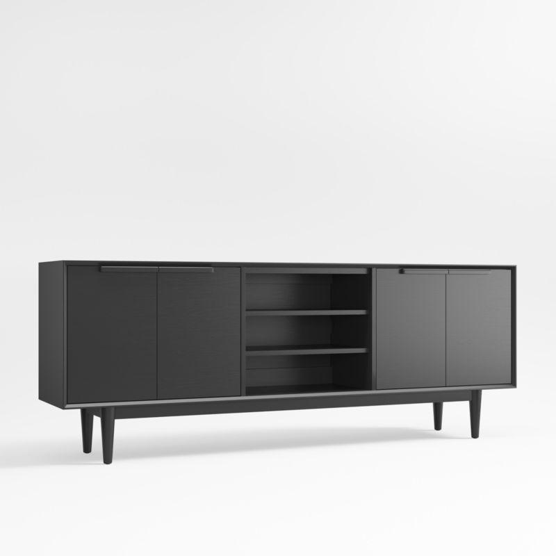 Tate 80" Black Wood Storage Media Console - image 3 of 8