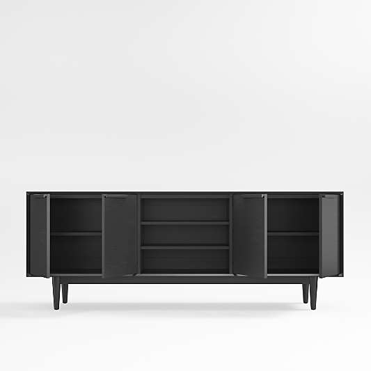 Tate 80" Black Wood Storage Media Console