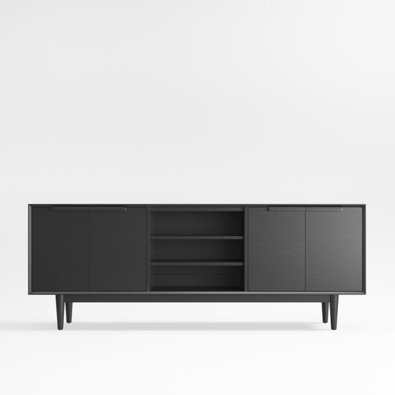 Tate 80" Black Wood Storage Media Console - image 0 of 8