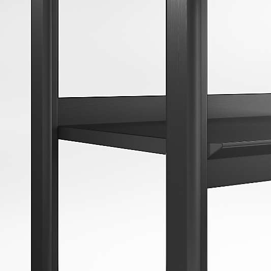 Tate 22" Black Wood 5-Shelf Narrow Bookshelf