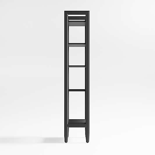 Tate Black Wood 5-Shelf Narrow Bookcase