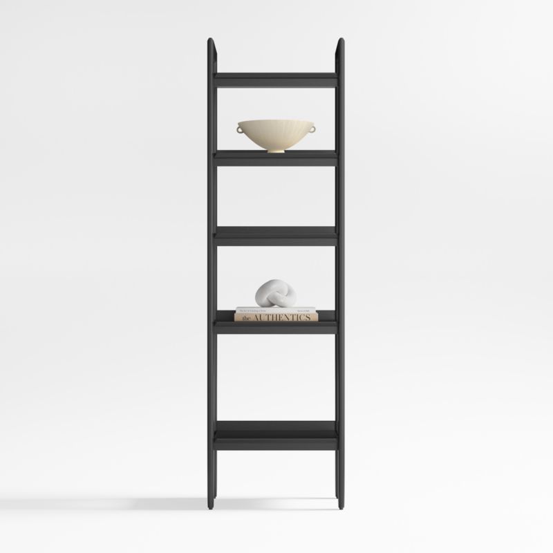 Tate Black Wood 5-Shelf Narrow Bookcase - image 0 of 6