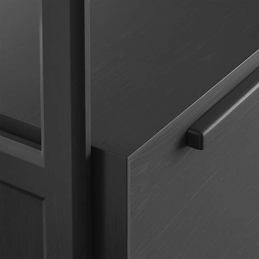 Tate 152" Black Wood Storage Media Console and Bookcase Set