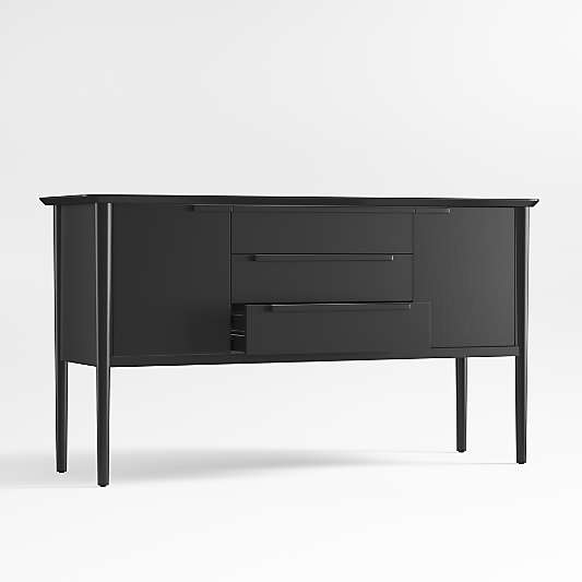 Tate Black Wood Midcentury Sideboard