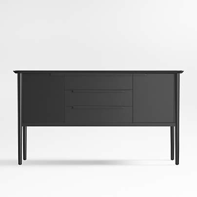 Tate Black Wood Midcentury Sideboard