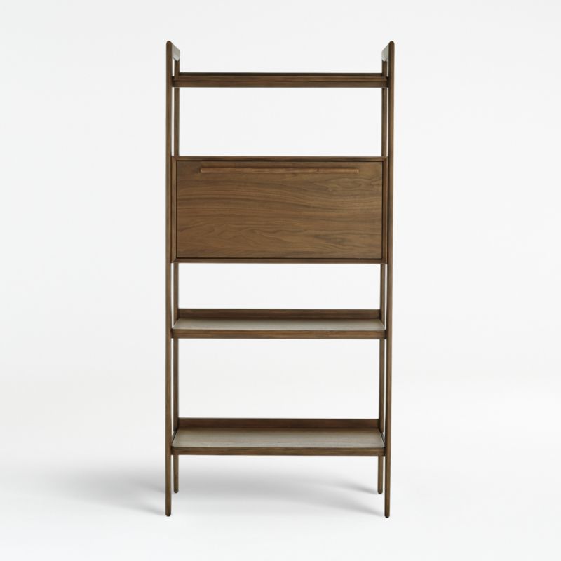 Tate Walnut Bookcase Bar Cabinet with Storage + Reviews | Crate & Barrel Canada