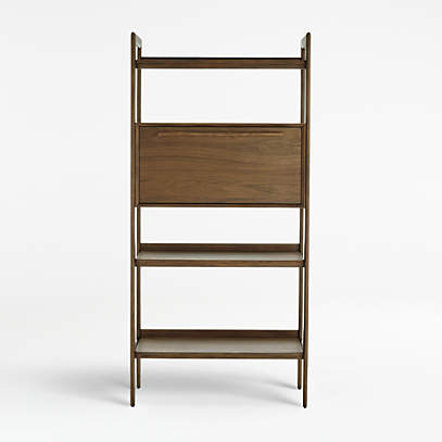 Tate Walnut Bookcase Bar Crate Barrel