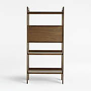 Knox Black Trim and Walnut Tall Storage Bookshelf + Reviews