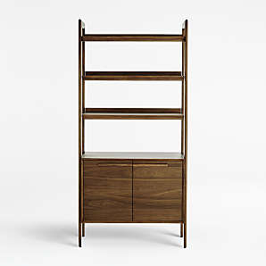 Modern Bookcases Shelves Shelving, Crate And Barrel Tate Bookcase Desk Combo
