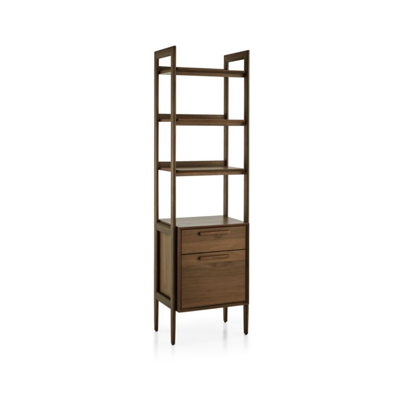 Tate Walnut Bookcase File Cabinet