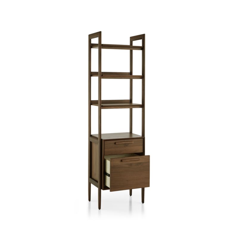 Tate Walnut Bookcase File Cabinet