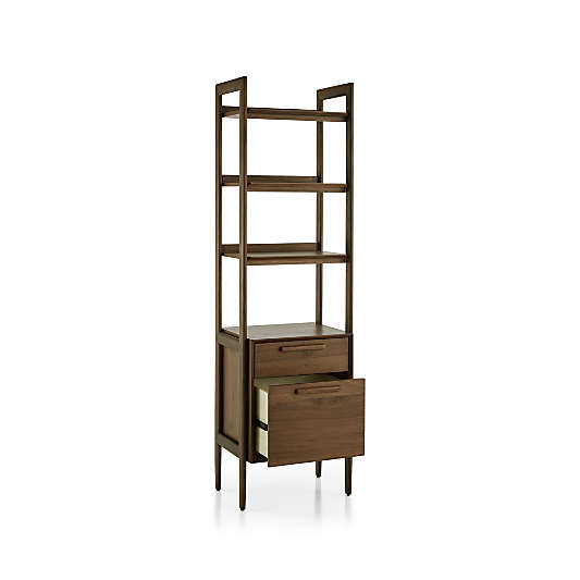 Tate Walnut Bookcase File Cabinet