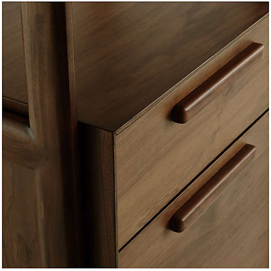 Tate Walnut Bookcase File Cabinet