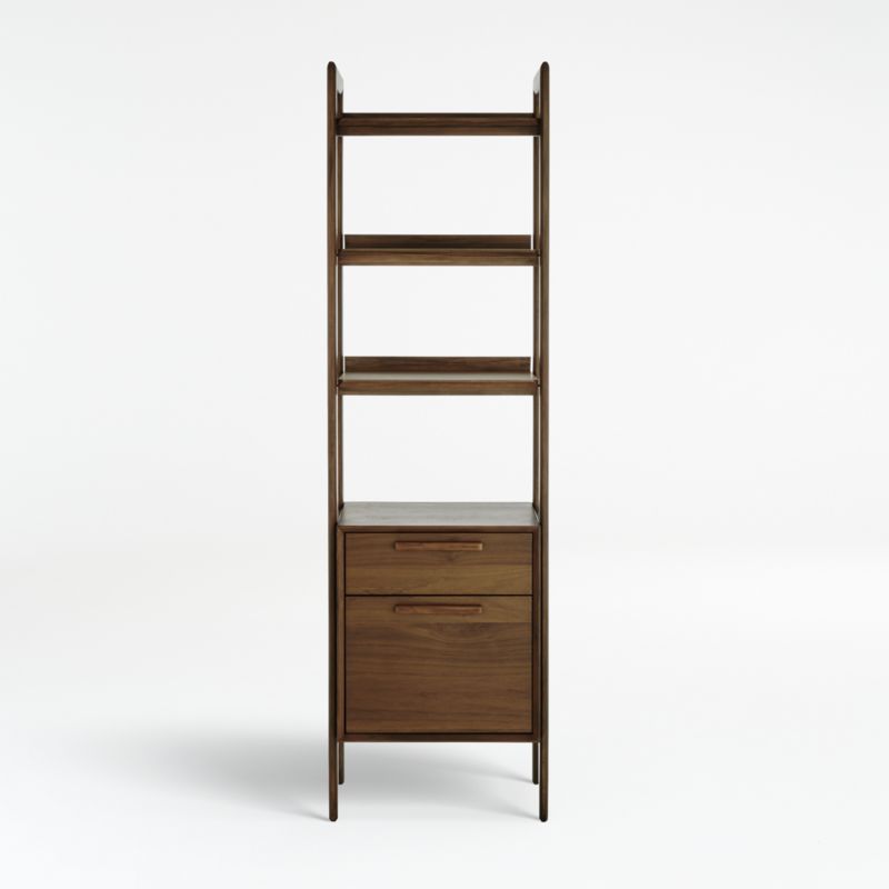 Tate Walnut Bookcase File Cabinet