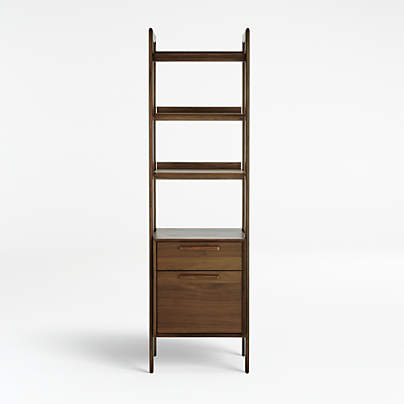 Tate Walnut Bookcase File Cabinet