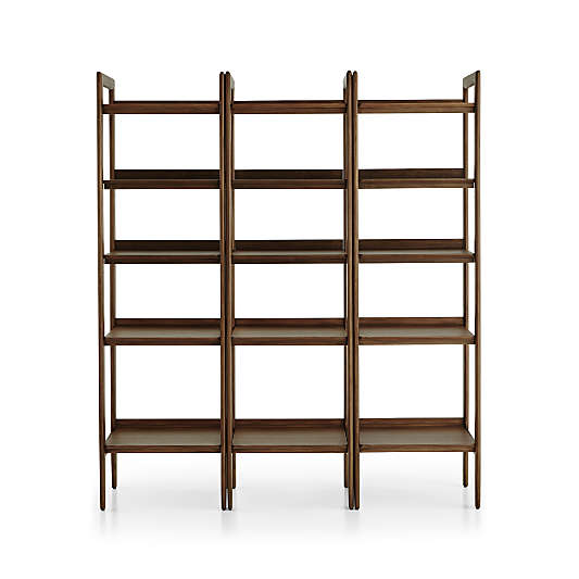 Tate Walnut Bookcases, Set of 3