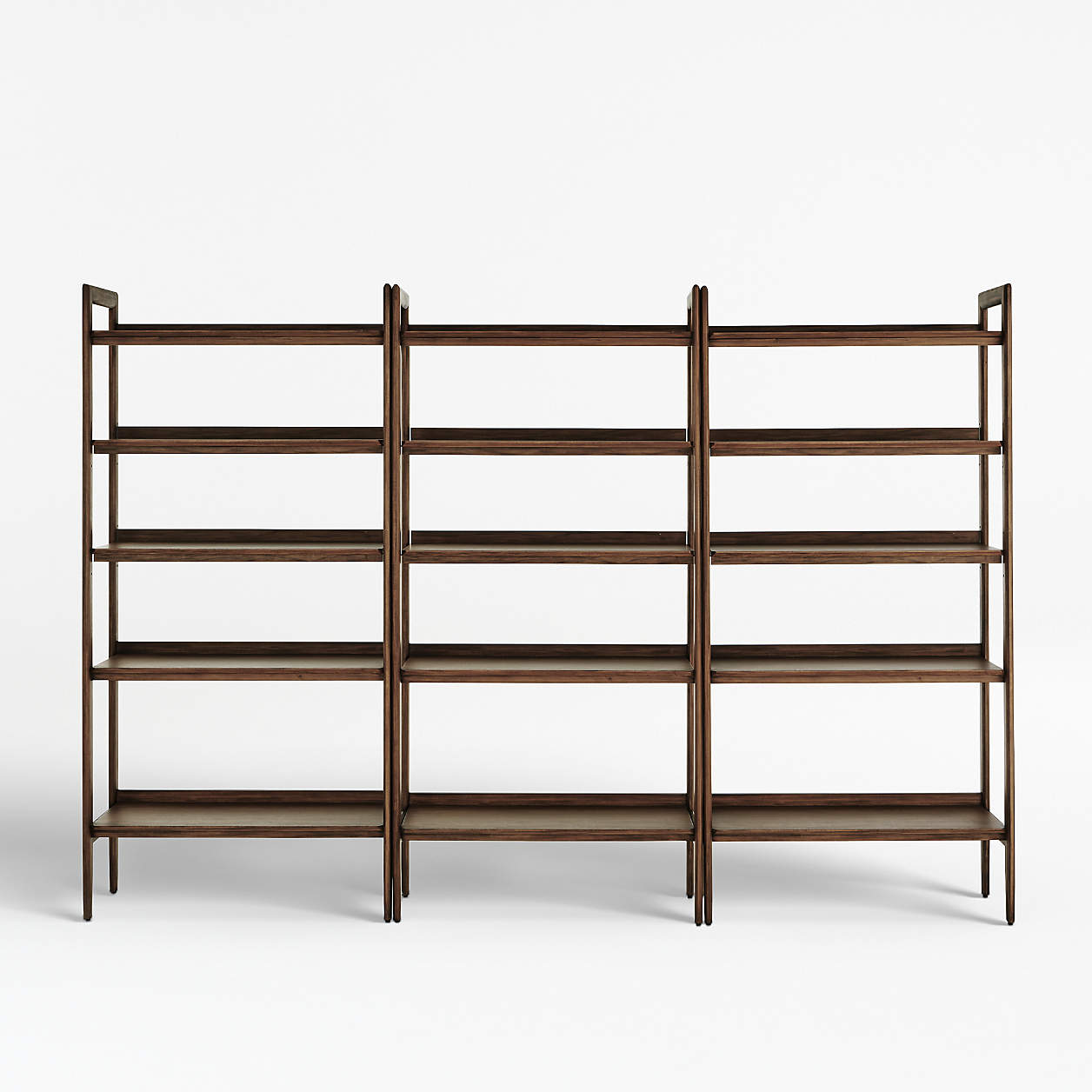 Tate Walnut Wide Bookcases, Set of 3 + Reviews | Crate & Barrel