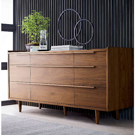 Tate Walnut 9-Drawer Dresser