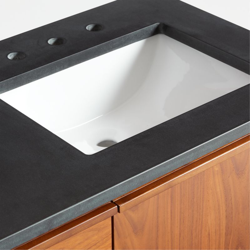 Tate 60" Black Granite Top Double Sink Vanity with Walnut Wood Doors - image 13 of 14