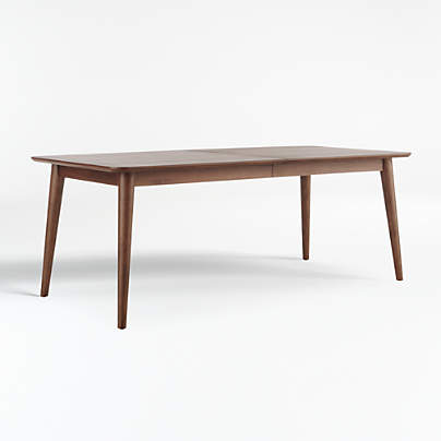 Tate 78"-114" Walnut Extendable Mid-Century Dining Table