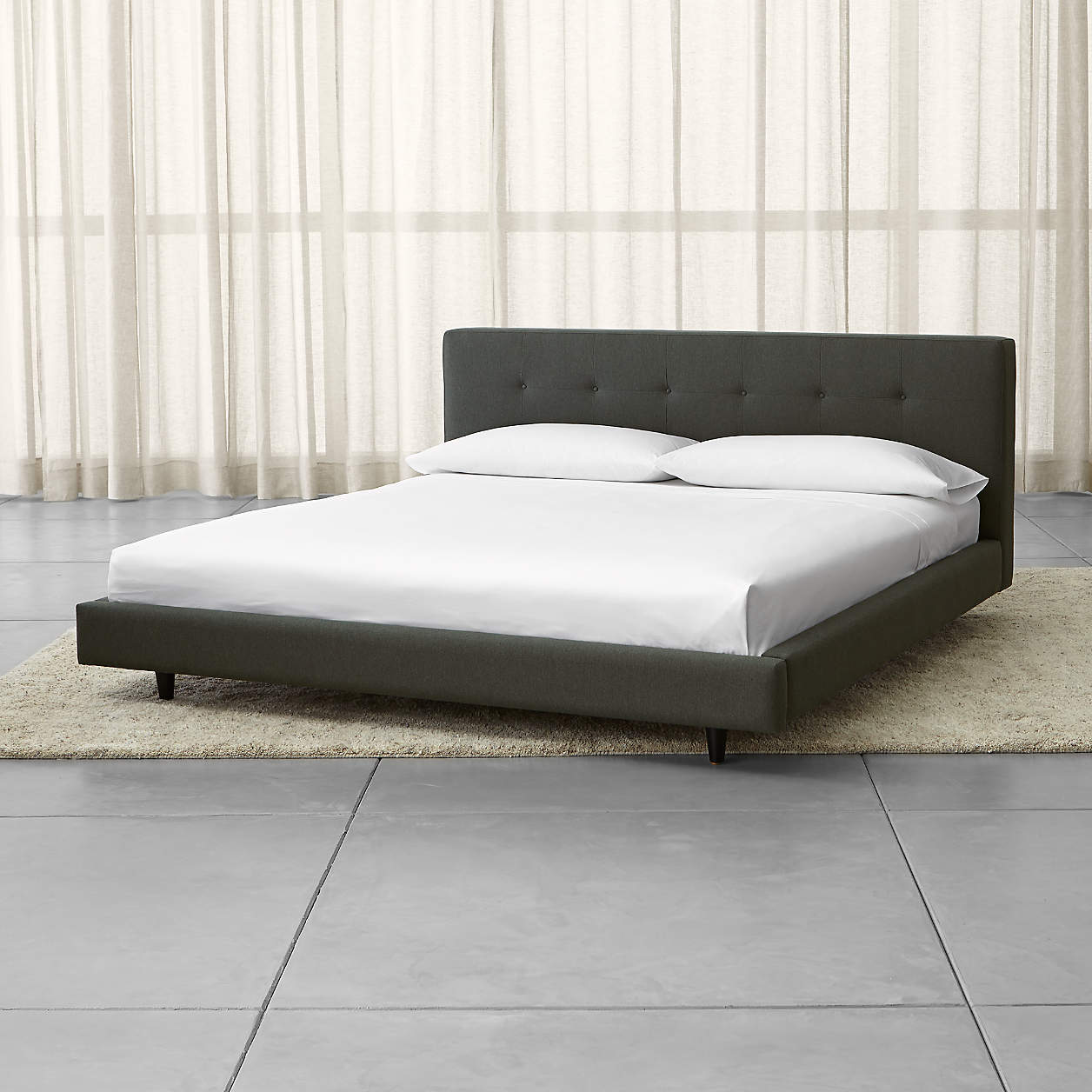 Tate Upholstered King Bed + Reviews | Crate & Barrel