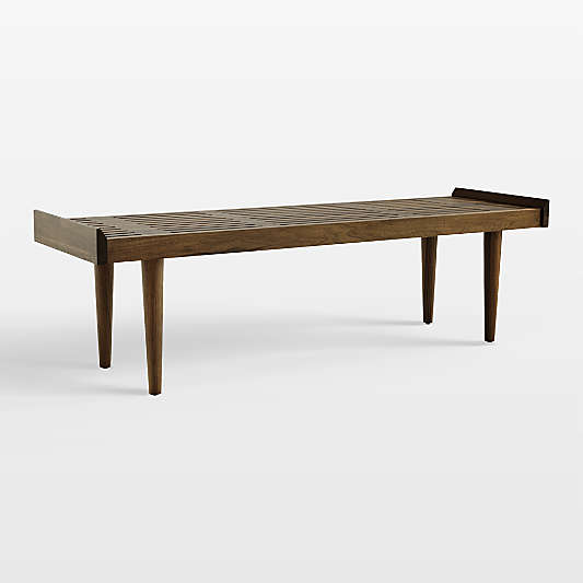 Tate 54" Walnut Slatted Bench