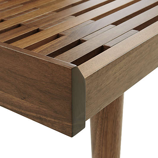 Tate Walnut Slatted Bench