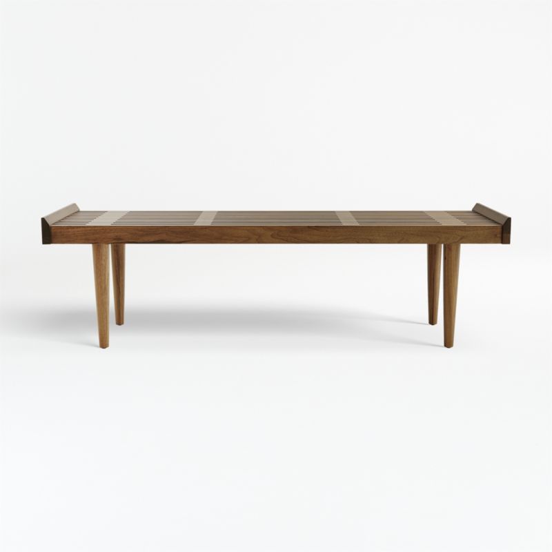 Tate Walnut Slatted Bench Crate & Barrel