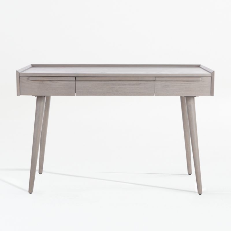 Tate 48" Stone Grey Wood Desk with Outlet