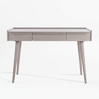 Tate 48" Stone Grey Wood Desk with Outlet