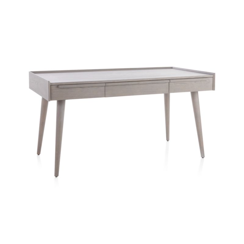 Tate 60" Stone Grey Wood Desk with Outlet - image 9 of 10