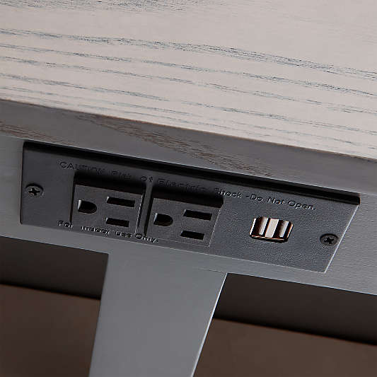 Tate 48" Stone Grey Wood Desk with Outlet