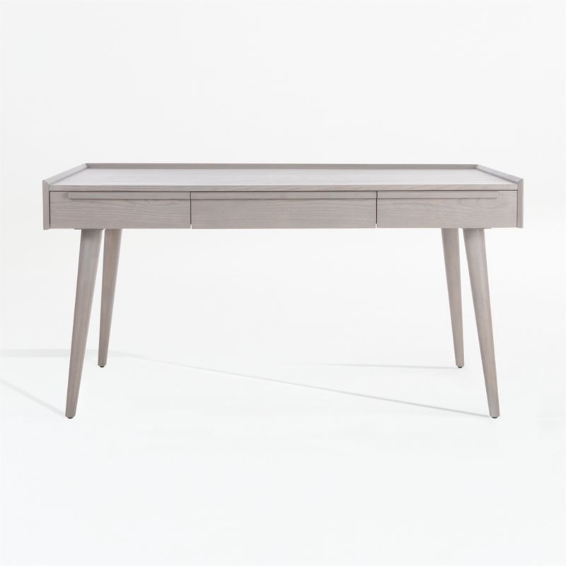 Tate 60" Stone Grey Wood Desk with Outlet - image 3 of 10