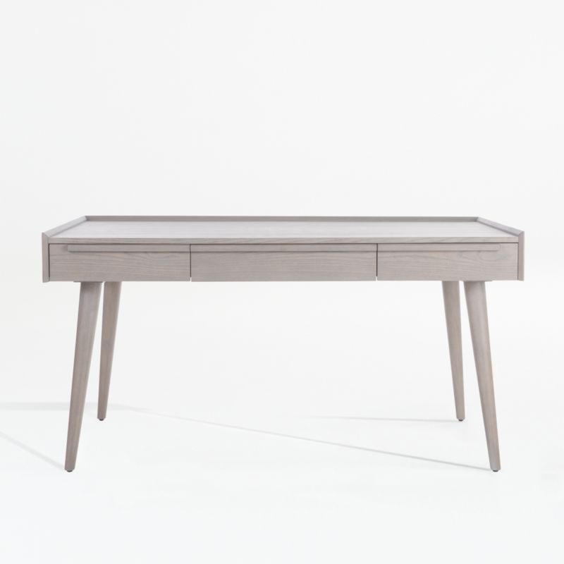 Tate 60" Stone Grey Wood Desk with Outlet - image 0 of 10