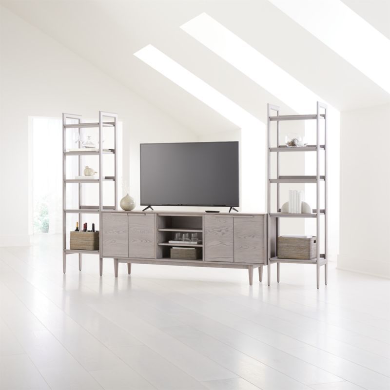 Tate Stone 80" Media Console with 2 Bookcases Crate & Barrel Canada