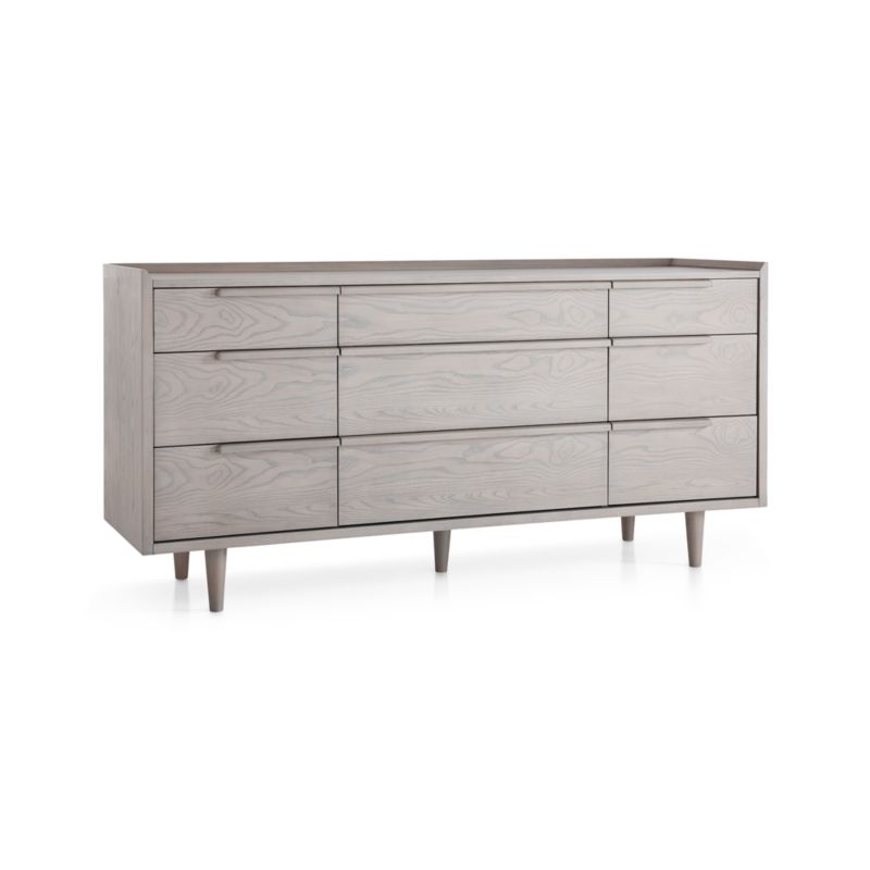 Tate Stone Grey Wood 9-Drawer Dresser + Reviews | Crate & Barrel
