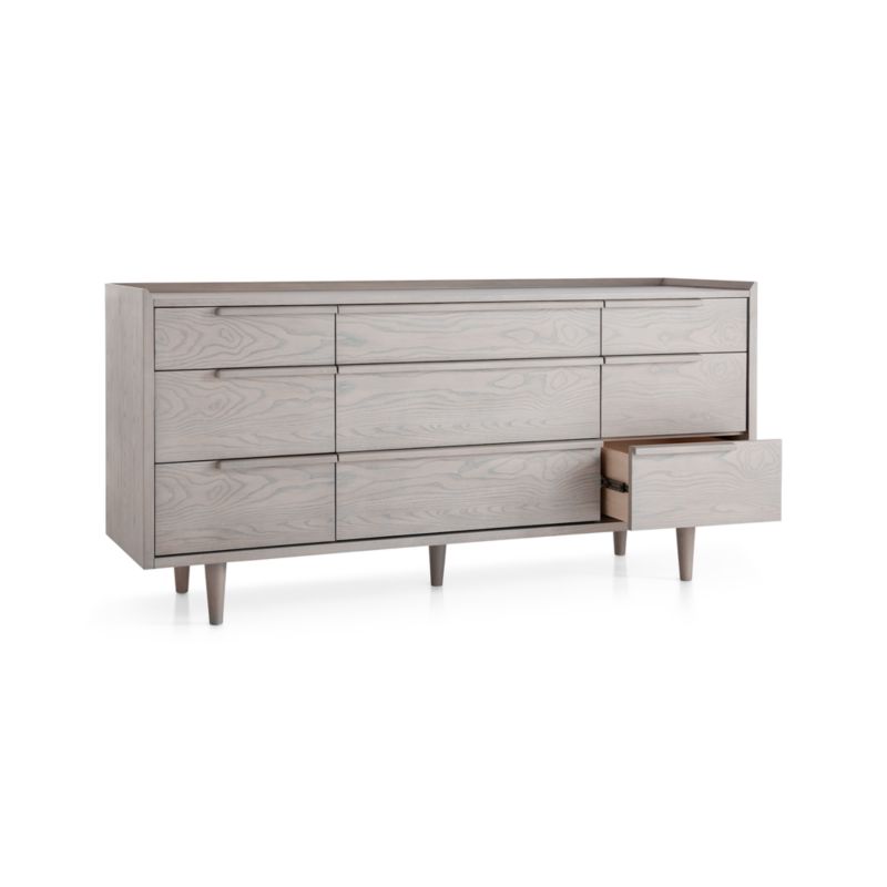 Tate Stone Grey Wood 9-Drawer Dresser - image 3 of 6