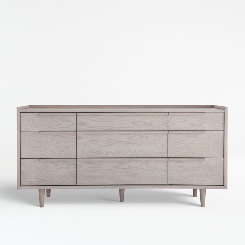 Tate Stone Grey Wood 9Drawer Dresser + Reviews Crate & Barrel