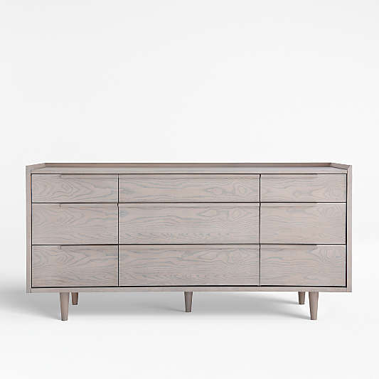 Tate Stone Grey Wood 9-Drawer Dresser