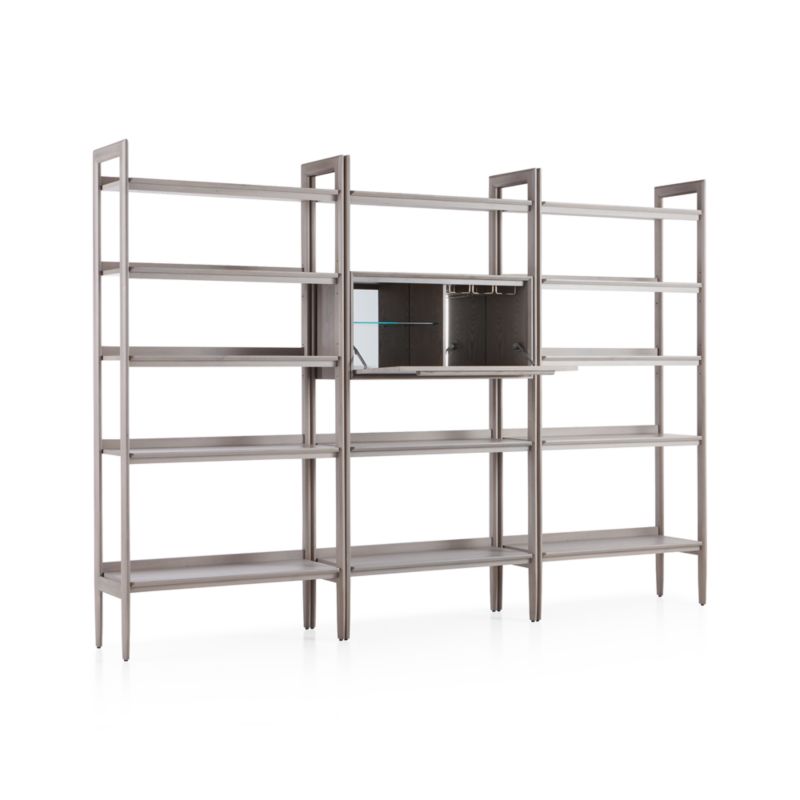 Tate Stone Bookcase Bar with 2 Wide Bookcases - image 2 of 5