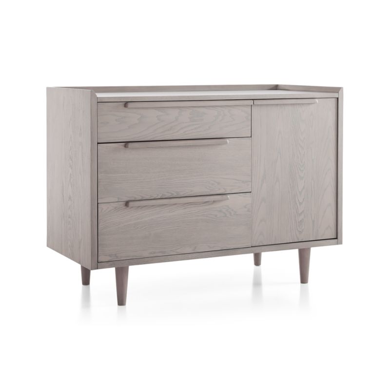Tate Small Stone Grey Wood 3-Drawer Chest