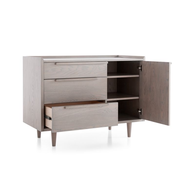 Tate Small Stone Grey Wood 3-Drawer Chest