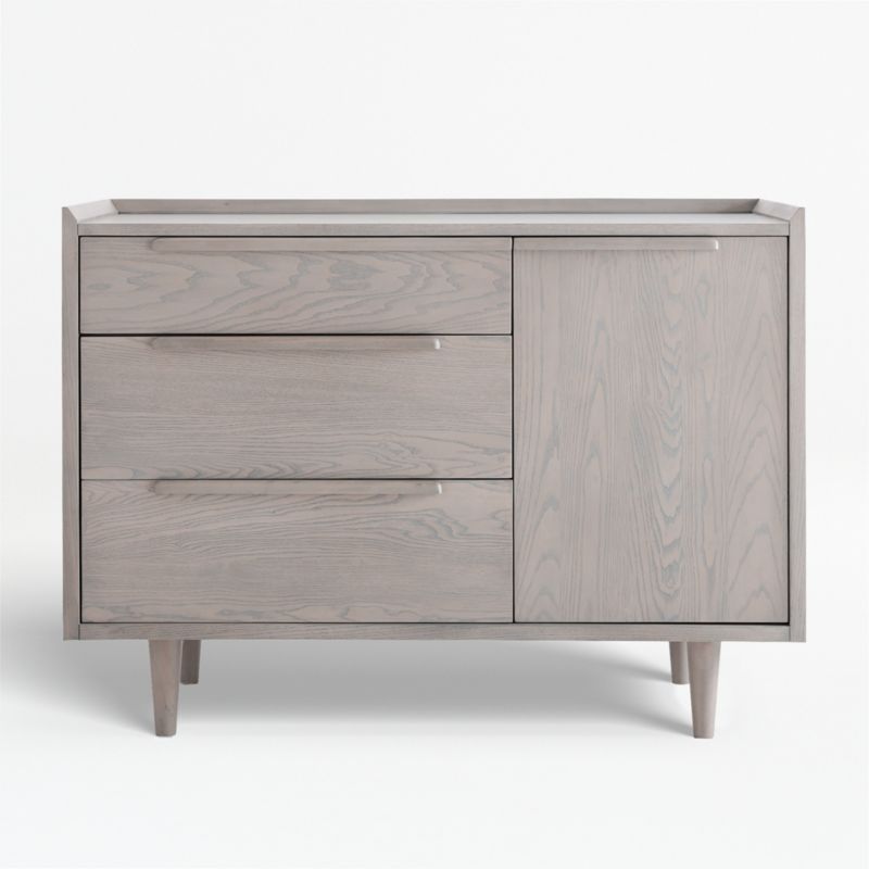 Tate Small Stone Grey Wood 3-Drawer Chest