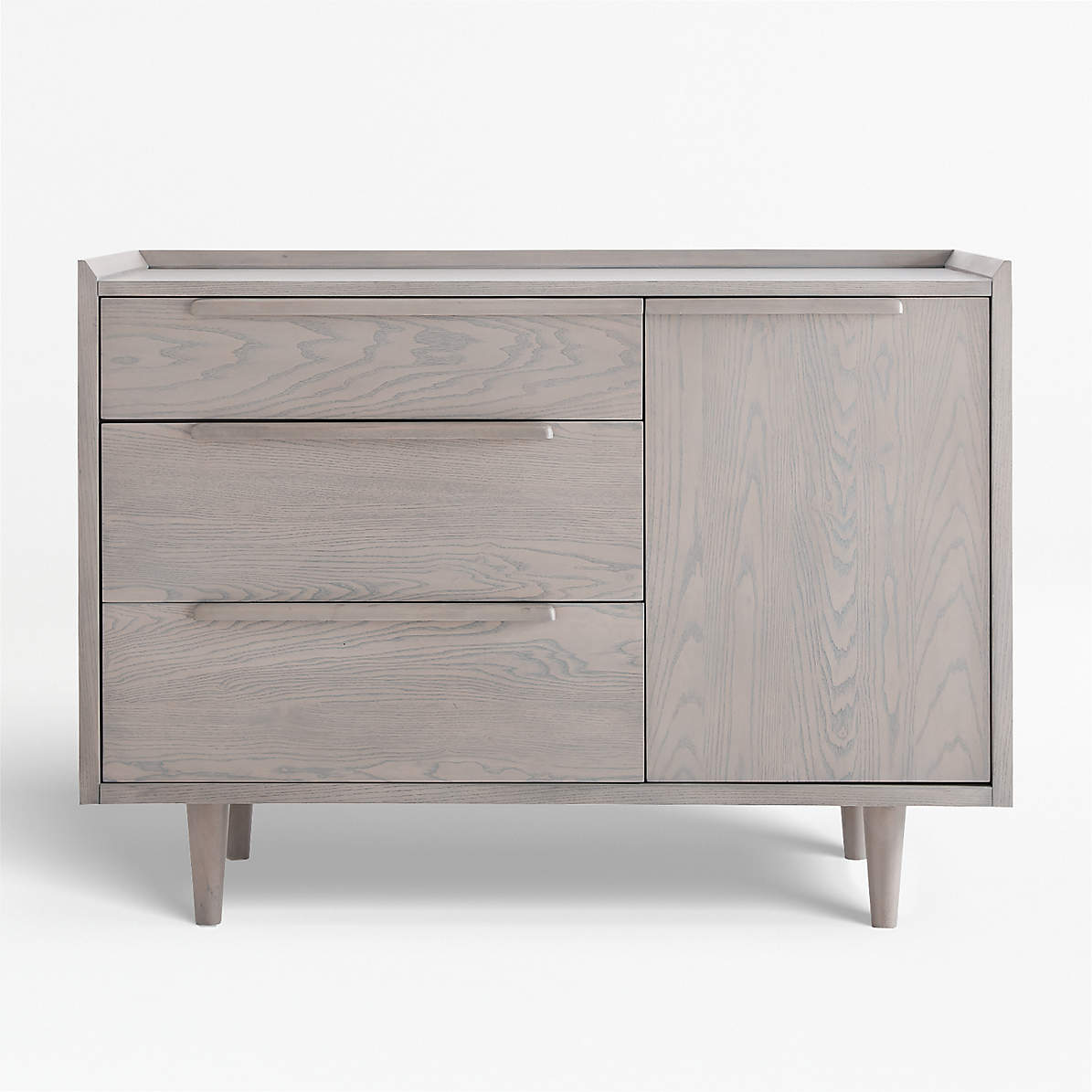Tate Small Stone Grey Wood 3-Drawer Chest + Reviews