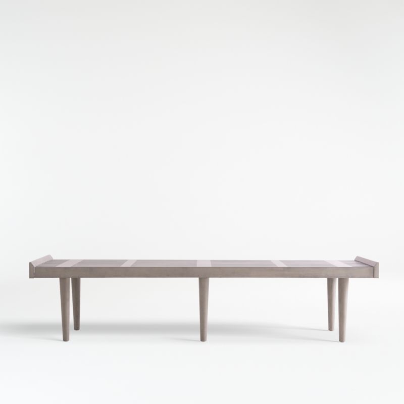 Tate King Stone Slatted Bench + Reviews Crate and Barrel